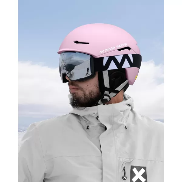 OutdoorMaster ELK MIPS Ski Helmet  Snow Sport Helmet Snowboard Helmet for Men Women amp YouthMatte Pink