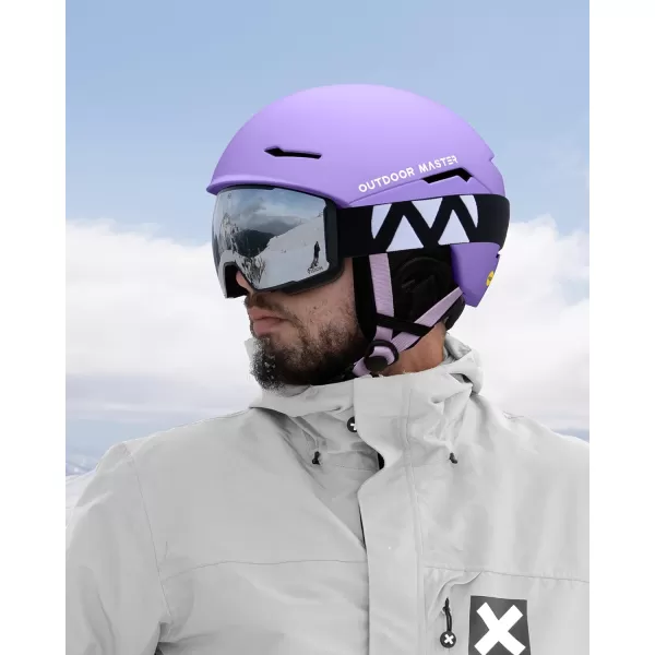 OutdoorMaster ELK MIPS Ski Helmet  Snow Sport Helmet Snowboard Helmet for Men Women amp YouthMatte Purple