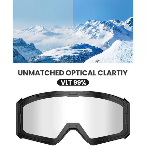 OutdoorMaster Falcon Ski Goggles Lens by ZEISS OTG Snowboard Goggles Antifog Magnetic Interchangeable Lens Snow GogglesLensclear Vlt 99