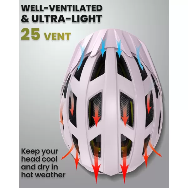 OutdoorMaster Gem Recreational MIPS Cycling Helmet  Two Removable Liners ampamp Ventilation in MultiEnvironment  Bike Helmet in Mountain Motorway for Youth ampamp AdultMisty Sakura