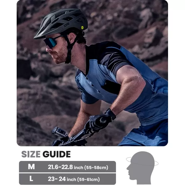 OutdoorMaster Gem Recreational MIPS Cycling Helmet  Two Removable Liners ampamp Ventilation in MultiEnvironment  Bike Helmet in Mountain Motorway for Youth ampamp AdultMidnight Blue