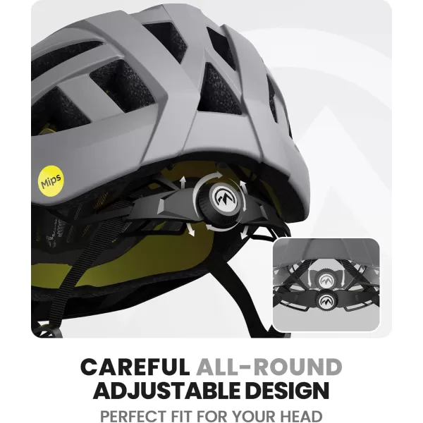 OutdoorMaster Gem Recreational MIPS Cycling Helmet  Two Removable Liners ampamp Ventilation in MultiEnvironment  Bike Helmet in Mountain Motorway for Youth ampamp AdultPavement Gray