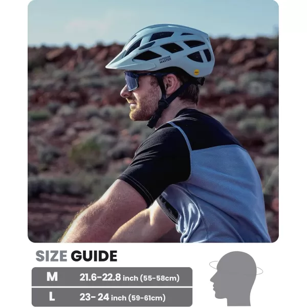OutdoorMaster Gem Recreational MIPS Cycling Helmet  Two Removable Liners ampamp Ventilation in MultiEnvironment  Bike Helmet in Mountain Motorway for Youth ampamp AdultAqua Blue