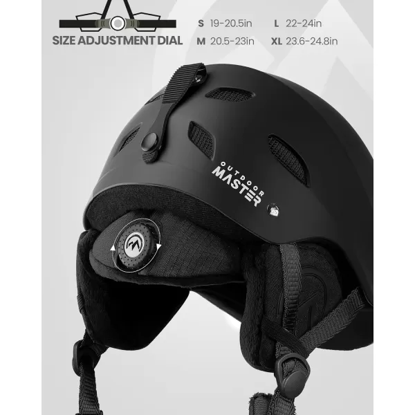 OutdoorMaster Kelvin Ski Helmet  Snowboard Helmet for Men Women  YouthBlack