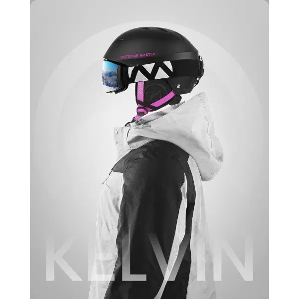 OutdoorMaster Kelvin Ski Helmet  Snowboard Helmet for Men Women  YouthBlackPink