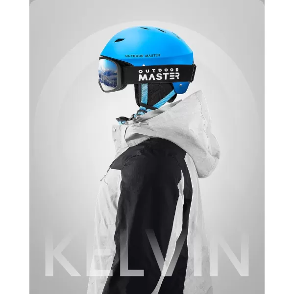 OutdoorMaster Kelvin Ski Helmet  Snowboard Helmet for Men Women  YouthBlue