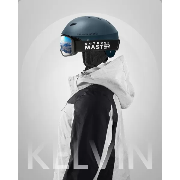 OutdoorMaster Kelvin Ski Helmet  Snowboard Helmet for Men Women  YouthDark Blue