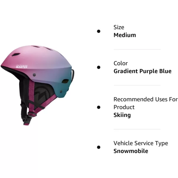 OutdoorMaster Kelvin Ski Helmet  Snowboard Helmet for Men Women  YouthGradient Purple Blue