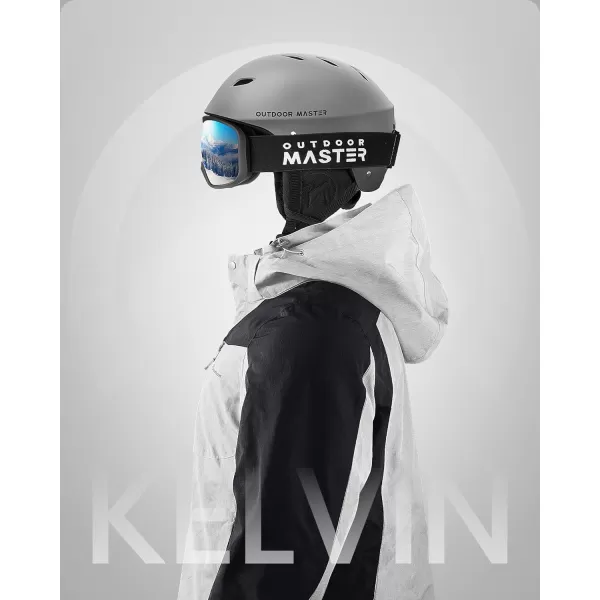 OutdoorMaster Kelvin Ski Helmet  Snowboard Helmet for Men Women  YouthGray