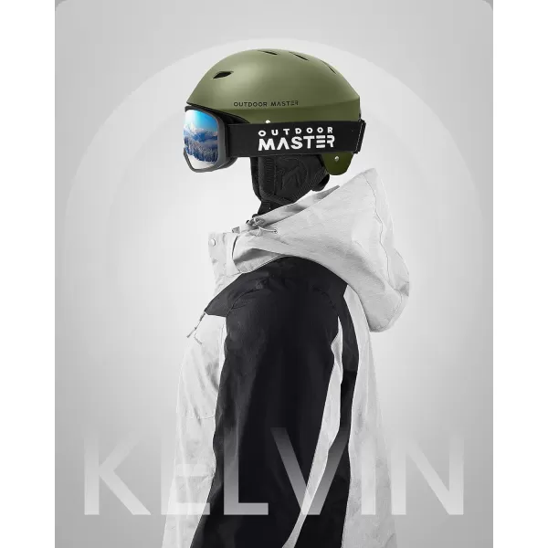 OutdoorMaster Kelvin Ski Helmet  Snowboard Helmet for Men Women  YouthGreen