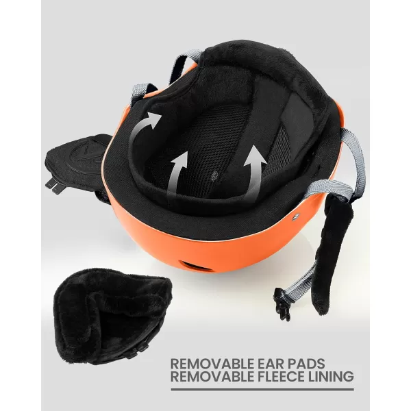 OutdoorMaster Kelvin Ski Helmet  Snowboard Helmet for Men Women  YouthMatte Orange