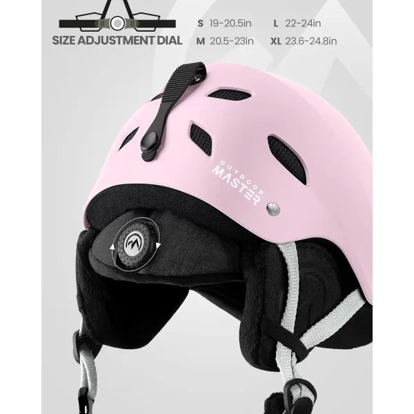 OutdoorMaster Kelvin Ski Helmet  Snowboard Helmet for Men Women  YouthMatte Pink