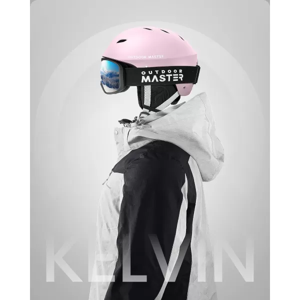 OutdoorMaster Kelvin Ski Helmet  Snowboard Helmet for Men Women  YouthMatte Pink