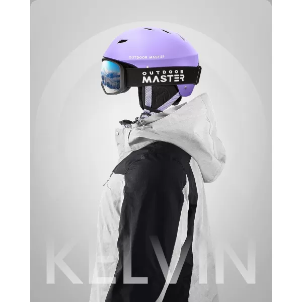 OutdoorMaster Kelvin Ski Helmet  Snowboard Helmet for Men Women  YouthMatte Purple