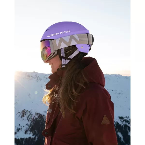 OutdoorMaster Kelvin Ski Helmet  Snowboard Helmet for Men Women  YouthMatte Purple