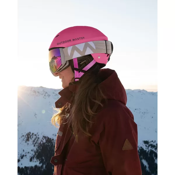 OutdoorMaster Kelvin Ski Helmet  Snowboard Helmet for Men Women  YouthPink