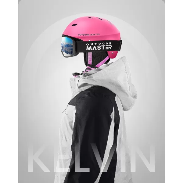 OutdoorMaster Kelvin Ski Helmet  Snowboard Helmet for Men Women  YouthPink