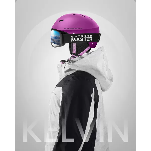 OutdoorMaster Kelvin Ski Helmet  Snowboard Helmet for Men Women  YouthPurple