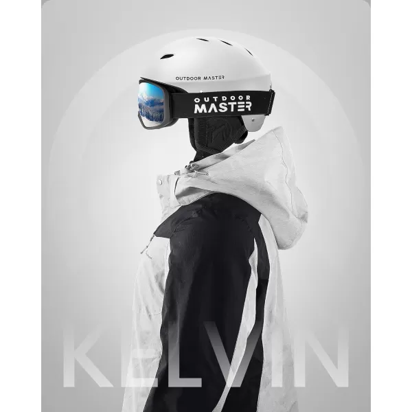 OutdoorMaster Kelvin Ski Helmet  Snowboard Helmet for Men Women  YouthWhite