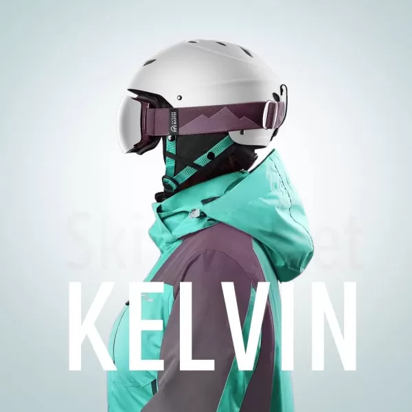 OutdoorMaster Kelvin Ski Helmet  Snowboard Helmet for Men Women  YouthWhiteTeal