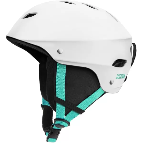 OutdoorMaster Kelvin Ski Helmet  Snowboard Helmet for Men Women  YouthWhiteTeal