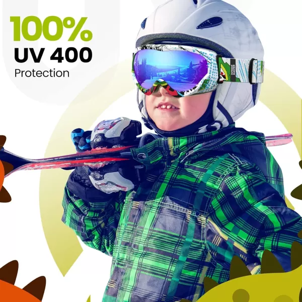 OutdoorMaster Kids Ski Goggles  Helmet Compatible Snow Goggles for Boys amp Girls with 100 UV ProtectionA01 Vlt 152