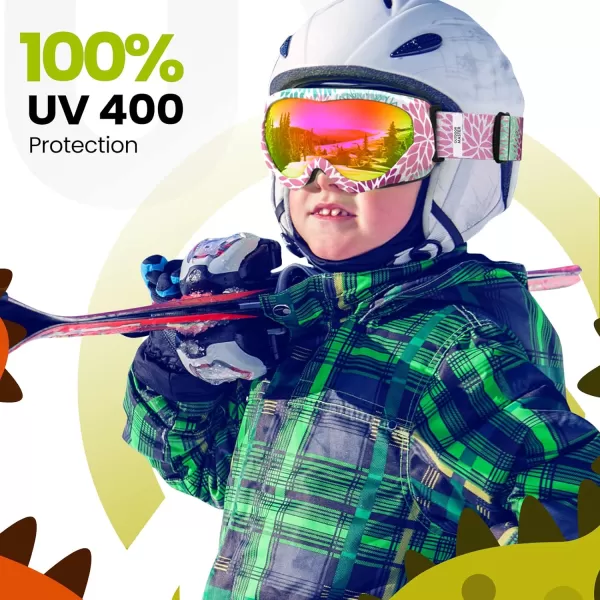 OutdoorMaster Kids Ski Goggles  Helmet Compatible Snow Goggles for Boys amp Girls with 100 UV ProtectionA02 Vlt 131