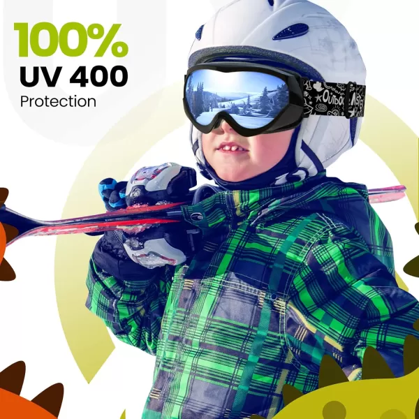 OutdoorMaster Kids Ski Goggles  Helmet Compatible Snow Goggles for Boys amp Girls with 100 UV ProtectionVlt 101