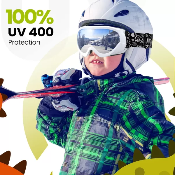 OutdoorMaster Kids Ski Goggles  Helmet Compatible Snow Goggles for Boys amp Girls with 100 UV ProtectionVlt 102