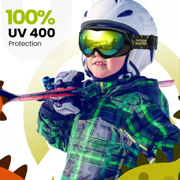 OutdoorMaster Kids Ski Goggles  Helmet Compatible Snow Goggles for Boys amp Girls with 100 UV ProtectionVlt 133