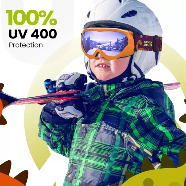 OutdoorMaster Kids Ski Goggles  Helmet Compatible Snow Goggles for Boys amp Girls with 100 UV ProtectionVlt 30