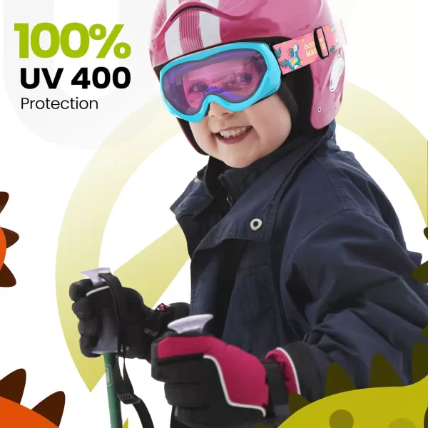 OutdoorMaster Kids Ski Goggles  Helmet Compatible Snow Goggles for Boys amp Girls with 100 UV ProtectionVlt 461