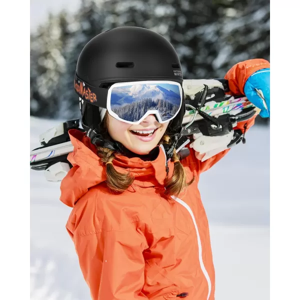 OutdoorMaster Kids Ski Helmet Snowboard Helmet for Boys Girls amp Youth Durable PC Shell Protective EPS Foam amp 12 Cooling Vents Dial Fit Snow Helmet Certified Snow Sport Helmet Snowboarding HelmetMatte Black