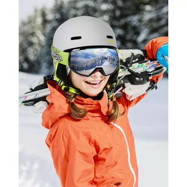 OutdoorMaster Kids Ski Helmet Snowboard Helmet for Boys Girls amp Youth Durable PC Shell Protective EPS Foam amp 12 Cooling Vents Dial Fit Snow Helmet Certified Snow Sport Helmet Snowboarding HelmetMatte Grey