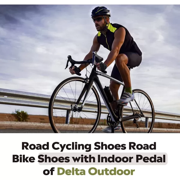 OutdoorMaster Mens Road Cycling Shoes Road Bike Shoes with Peloton Indoor Pedal of Delta Outdoor for Unisex Cycling Riding Shoes with 2 Cleat CompatibleNavy Blue