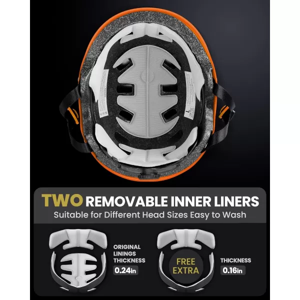 OutdoorMaster Skateboard Cycling Helmet  Two Removable Liners Ventilation MultiSport Scooter Roller Skate Inline Skating Rollerblading for Kids Youth amp AdultsOrange