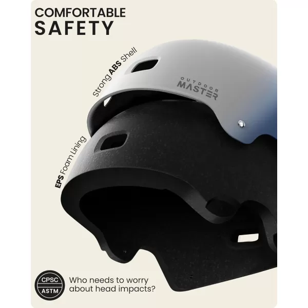 OutdoorMaster Skateboard Cycling Helmet  Two Removable Liners Ventilation MultiSport Scooter Roller Skate Inline Skating Rollerblading for Kids Youth ampamp AdultsWhite Blue Gradient