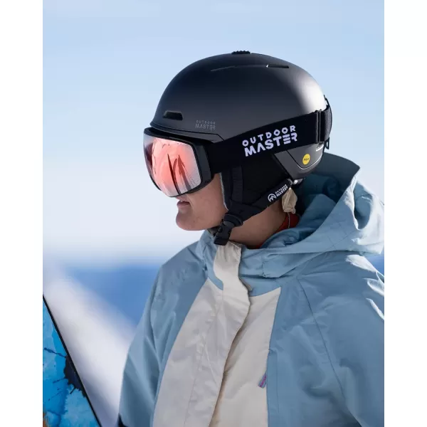 OutdoorMaster Ski Goggles Horizon  Snowboard Goggles with Ultra View Frameless Interchangeable Magnetic LensVlt 12  Grey Dots