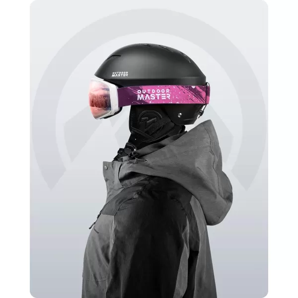 OutdoorMaster Ski Goggles Horizon  Snowboard Goggles with Ultra View Frameless Interchangeable Magnetic LensVlt 12  Purple Dots