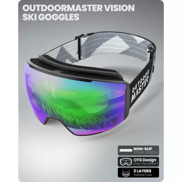 OutdoorMaster Ski Goggles Magnetic Lens  OTG Snowboard Goggles for Men Women ampYouth 100 UV Protection Snow GogglesB07vlt16