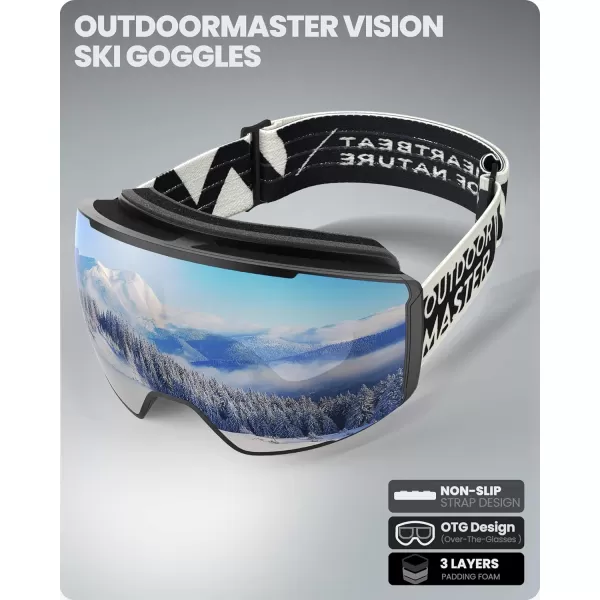 OutdoorMaster Ski Goggles Magnetic Lens  OTG Snowboard Goggles for Men Women ampYouth 100 UV Protection Snow GogglesB09vlt10