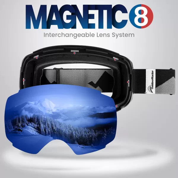 OutdoorMaster Ski Goggles PRO Replacement Lens  20 ChoicesVlt 15 Blue