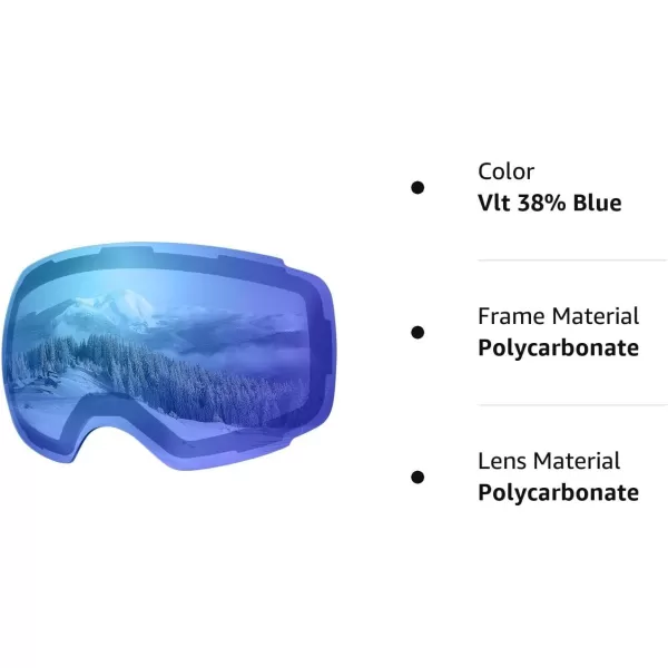 OutdoorMaster Ski Goggles PRO Replacement Lens  20 ChoicesVlt 38 Blue