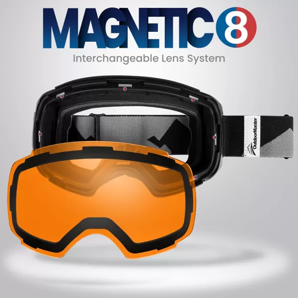 OutdoorMaster Ski Goggles PRO Replacement Lens  20 ChoicesVlt 45 Orange