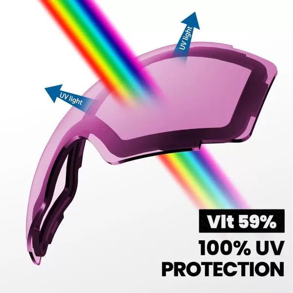 OutdoorMaster Ski Goggles PRO Replacement Lens  20 ChoicesVlt 59 Light Pink