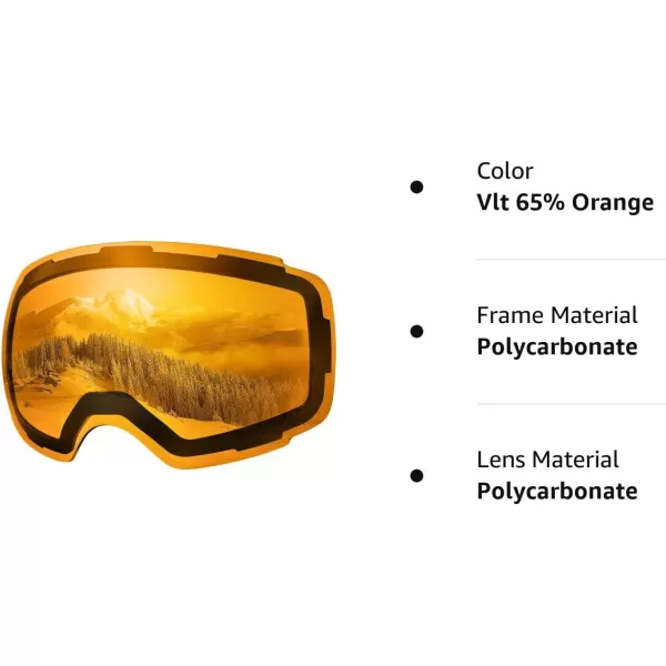 OutdoorMaster Ski Goggles PRO Replacement Lens  20 ChoicesVlt 65 Orange