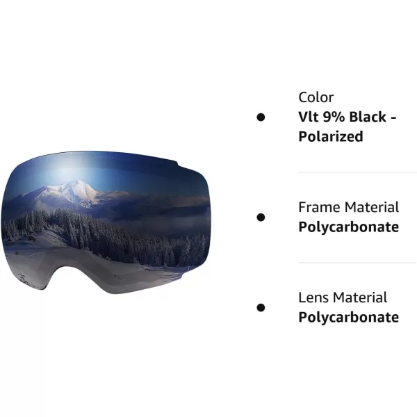 OutdoorMaster Ski Goggles PRO Replacement Lens  20 ChoicesVlt 9 Black  Polarized