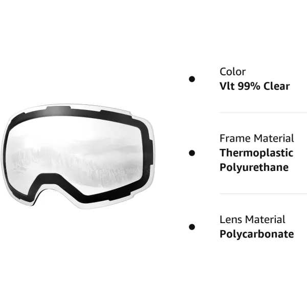 OutdoorMaster Ski Goggles PRO Replacement Lens  20 ChoicesVlt 99 Clear