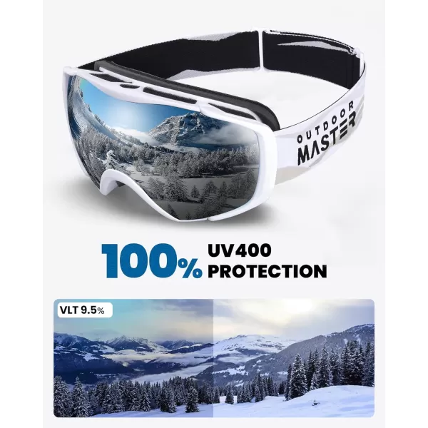 OutdoorMaster Ski Goggles with Cover Snowboard Snow Goggles OTG AntiFog for Men WomenA02 Vlt 95