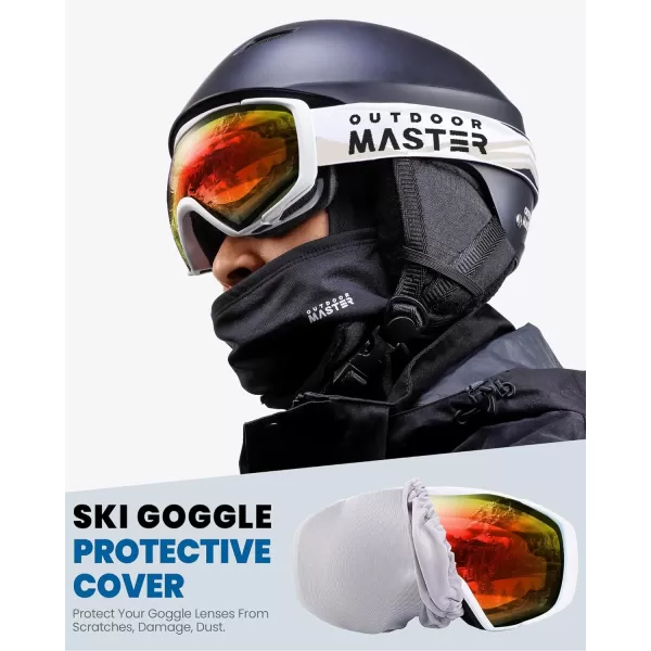 OutdoorMaster Ski Goggles with Cover Snowboard Snow Goggles OTG AntiFog for Men WomenRed Vlt 52